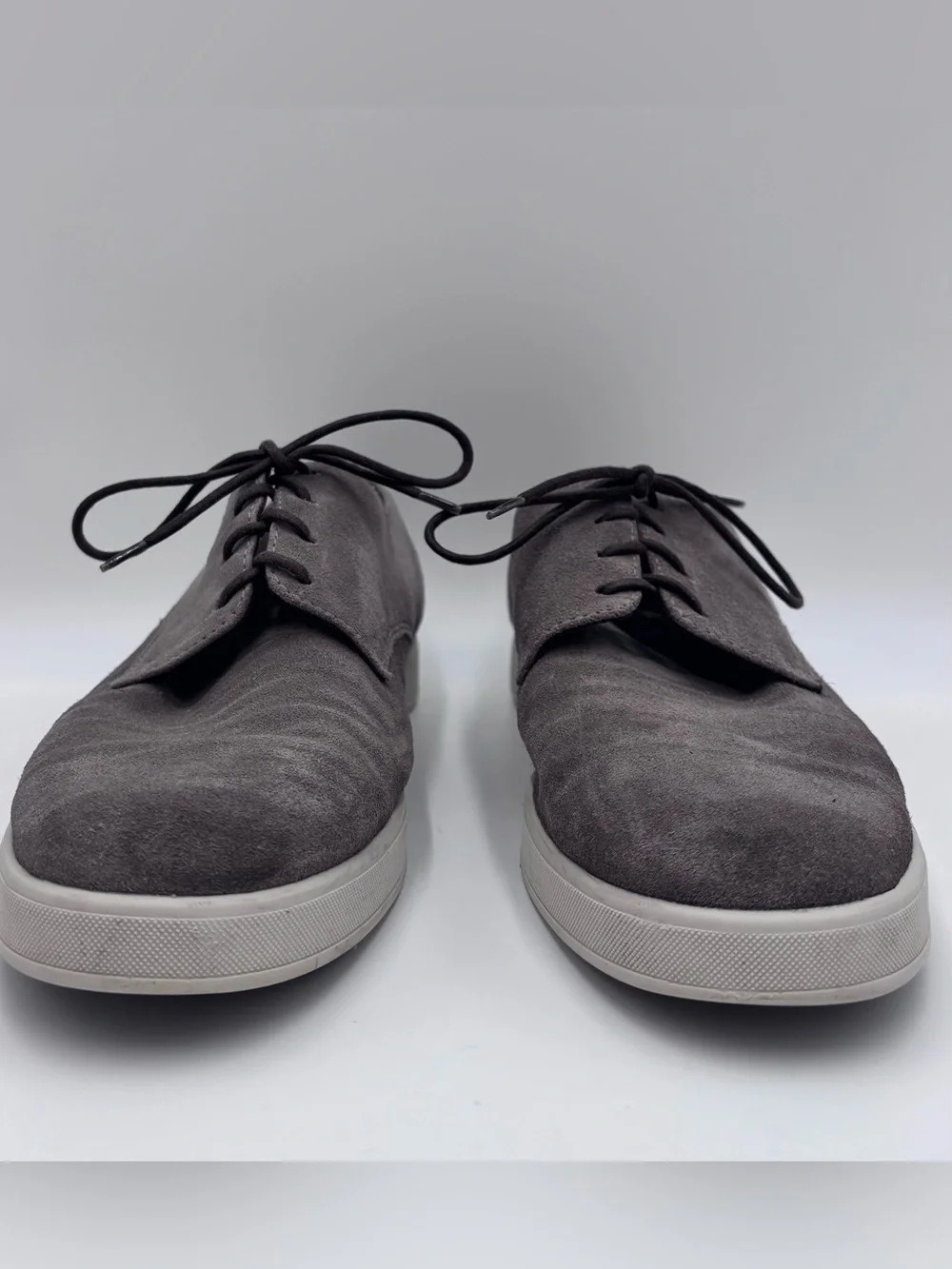 Ermenegildo Zegna Gray Suede Low -Top Derby Sneaker Shoes size 9 Made in Italy